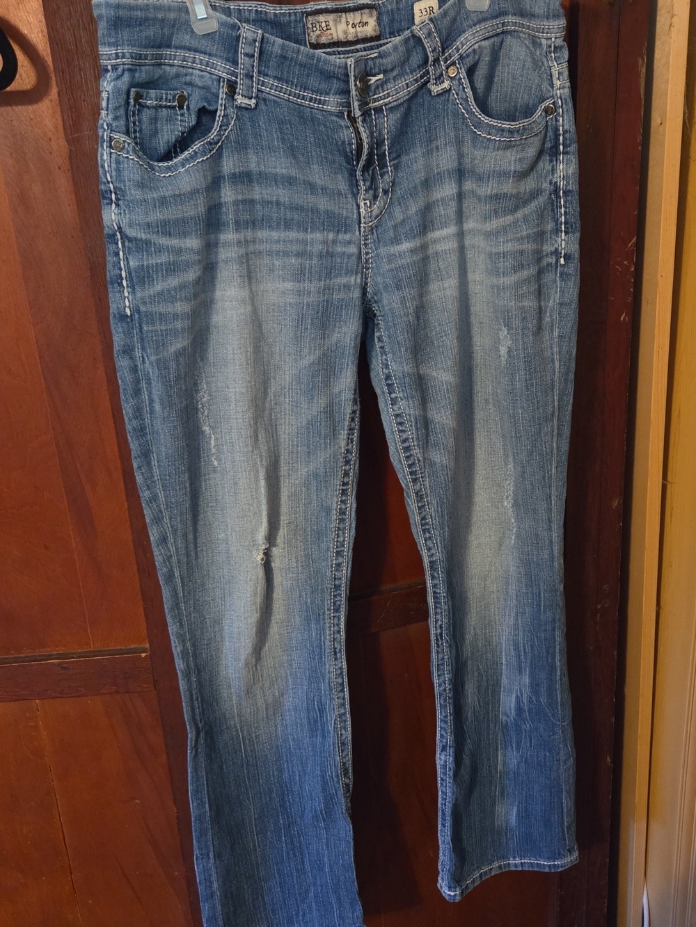 BKE Women's Faded Blue Boot Cut Jeans